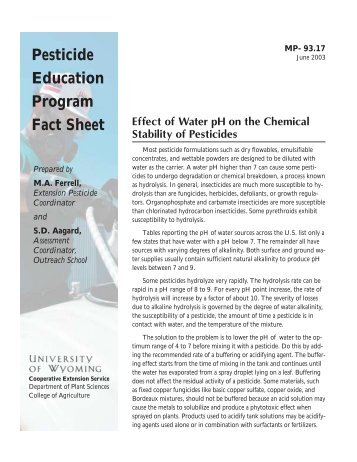 Pesticide Education Program Fact Sheet