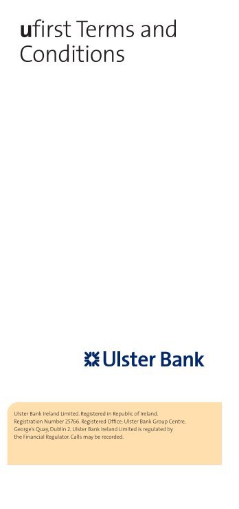 ufirst Terms and Conditions - Ulster Bank