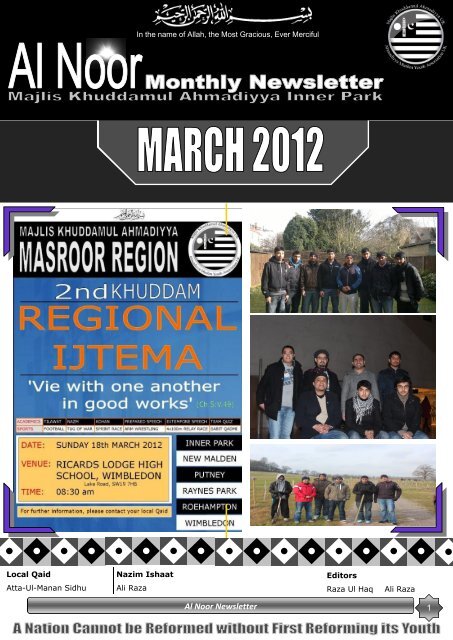 Al Noor Newsletter - Majlis Khuddamul Ahmadiyya UK