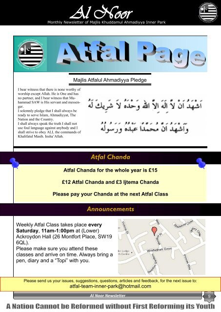 Al Noor Newsletter - Majlis Khuddamul Ahmadiyya UK