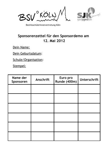 Sponsorenzettel fÃ¼r den Sponsordemo am 12. Mai 2012