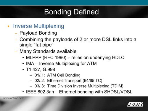 Reinventing DSL with Copper Pair Bonding - ATIS