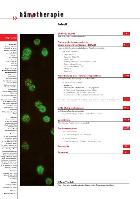 hämotherapie 05/2005 (Gesamtausgabe)