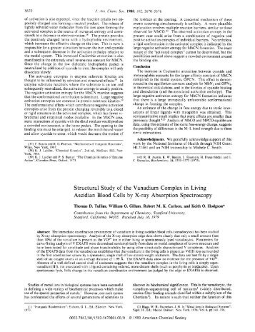 Structural Study of the Vanadium Complex in Living Ascidian Blood ...