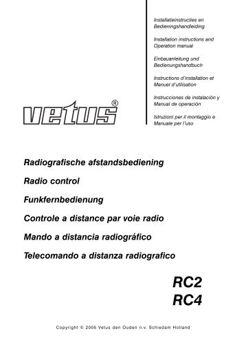 Radiografische afstandsbediening Radio control ... - Vetus