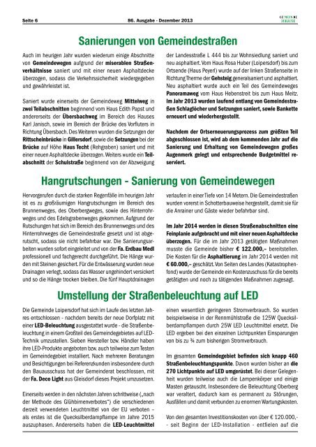 Gemeinde Zuhause 4/2013 (PDF) - Gemeinde Loipersdorf