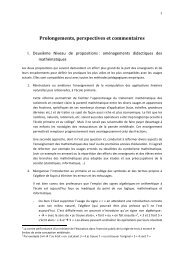 Prolongements, perspectives et commentaires - Educmath