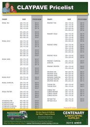 claypave price guide - Centenary Landscaping Supplies