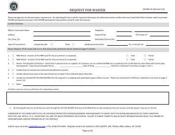 REQUEST FOR WAIVER