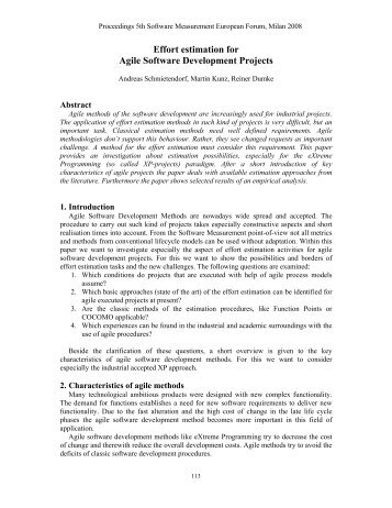 Effort estimation for Agile Software Development Projects - DPO