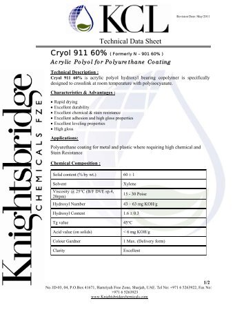 Cryol 911 60% - Knightsbridge Chemicals Ltd.
