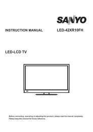 Sanyo LED42XR10FH Product Manual - Comparison.com.au