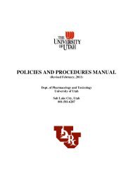 POLICIES AND PROCEDURES MANUAL - University of Utah ...