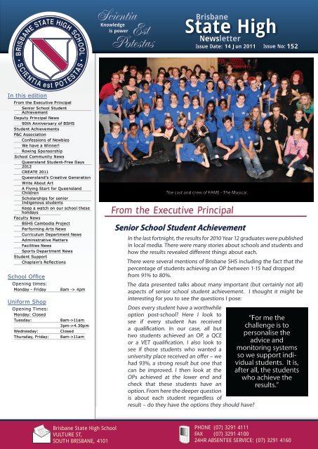 Newsletters Issue Brisbane State High School Education