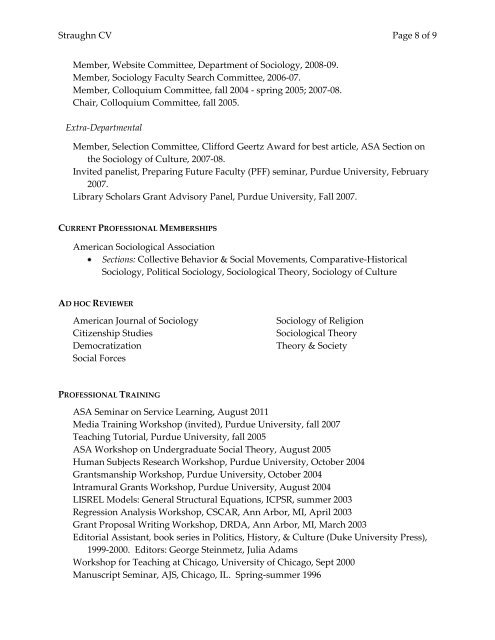 View Dr. Straughn's Resume - Westminster College