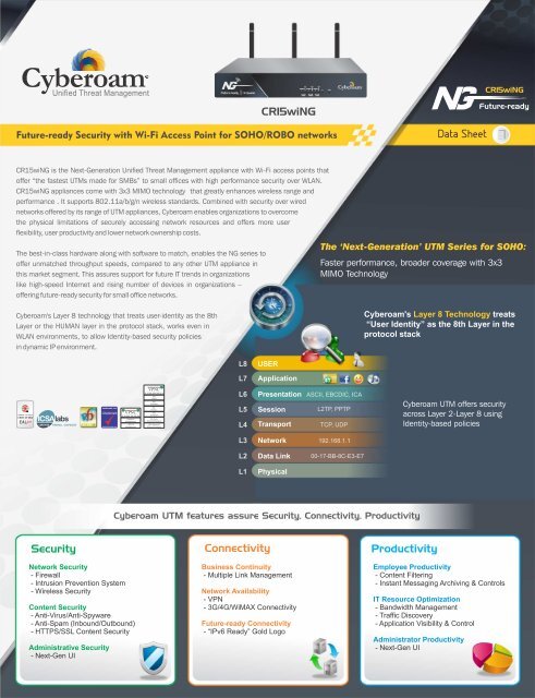 Cyberoam CR15wiNG Datasheet