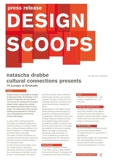 natascha drabbe cultural connections presents - Hans van Heeswijk ...