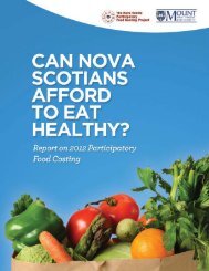 Report on 2012 Participatory Food Costing - Feed Nova Scotia