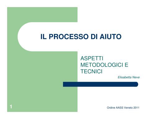 IL PROCESSO DI AIUTO - Ordine degli Assistenti Sociali del Veneto