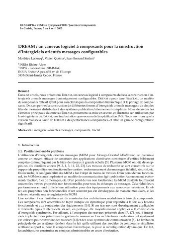 DREAM : un canevas logiciel Ã  composants pour la construction d ...