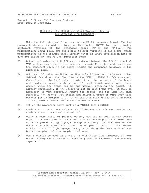 AN-127 Modifying the MP-09A and MP-09 Processor Boards for 69 ...