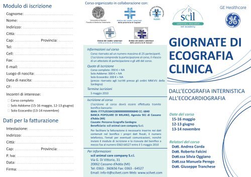 Giornate di Ecografia Clinica, 15 Maggio - 14 Novembre ... - Seltravet