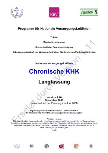 Chronische KHK Langfassung - Nationale VersorgungsLeitlinien