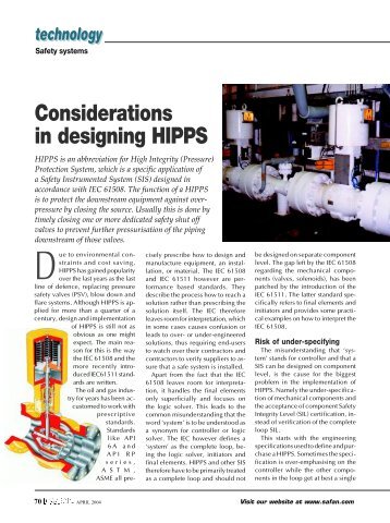 Considerations in designing HIPPS - ICEWeb