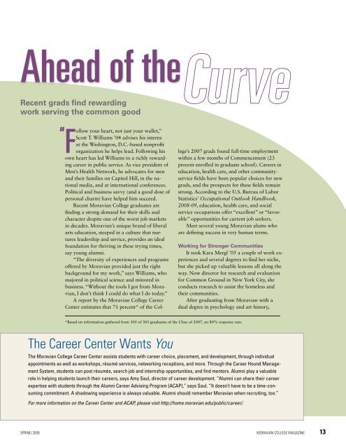 Ahead of the Curve - Moravian College