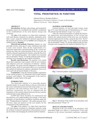 TOTAL PROSTHETICS IN FUNCTION - Journal of IMAB