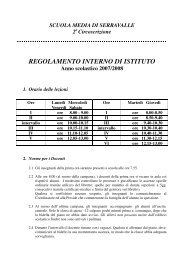 REGOLAMENTO INTERNO DI ISTITUTO - Portale dell'educazione