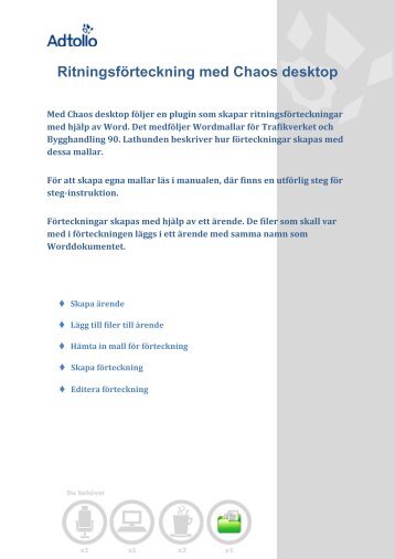 RitningsfÃ¶rteckning med Chaos desktop - Adtollo