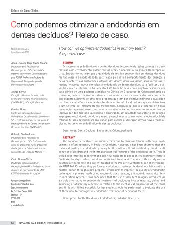 Relato de caso. - Rev@Odonto