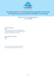 CSS Rahmen- und Tarifbedingungen (PDF) - Zahnversicherungs ...