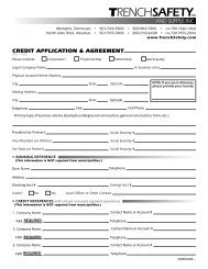 credit application & agreement - Trench Safety