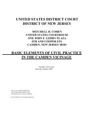 Basic Elements of Civil Practice in the CAMDEN Vicinage