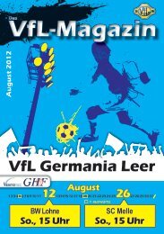VfL-Magazin VfL-Magazin - VfL Germania Leer