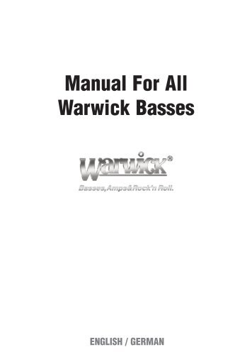 Manual For All Warwick Basses