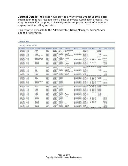 Project Billing Instructional Guide - Unanet Technologies