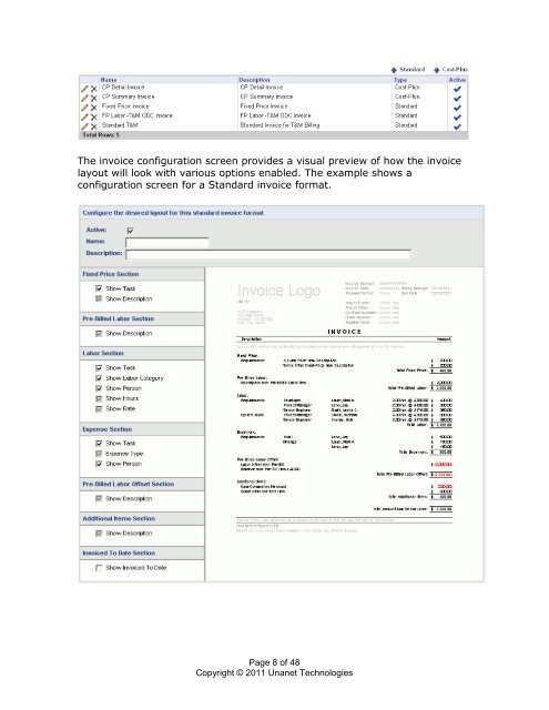 Project Billing Instructional Guide - Unanet Technologies