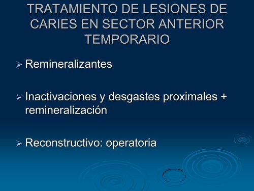 Operatoria en anteriores temporarios- TRA