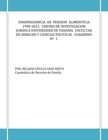 Cuaderno de Jurisprudencia NÂº 1 - PensiÃ³n Alimenticia