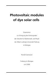 Photovoltaic modules of dye solar cells - FreiDok - Albert-Ludwigs ...