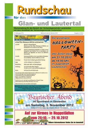 im Jugendtreff Lauterecken Halloween- Party - Verbandsgemeinde ...