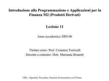 Lezione 11 - Economia