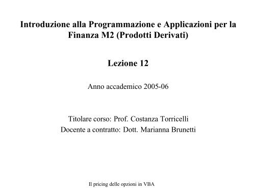 Lezione 12 - Economia