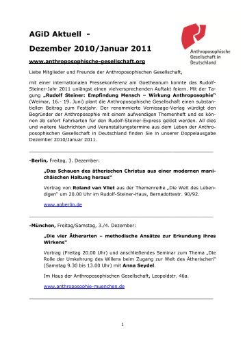 Dezember 2010/Januar 2011 - Anthroposophische Gesellschaft in ...