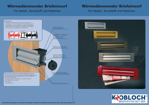 Wärmedämmender Briefeinwurf Wärmedämmender Briefeinwurf