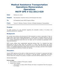 MATP ELIGIBILITY - Medical Assistance Transportation Program