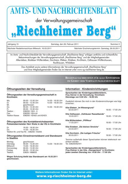 AMTS- UND NACHRICHTENBLATT - VG Riechheimer Berg